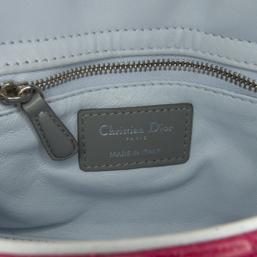 Mini Tricolor Lambskin Cannage Lady Dior Pink - Gaby Paris