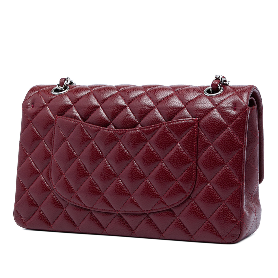 Classic Double rabat Moyen Cuir caviar Rouge