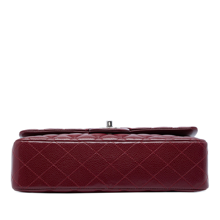 Classic Double rabat Moyen Cuir caviar Rouge