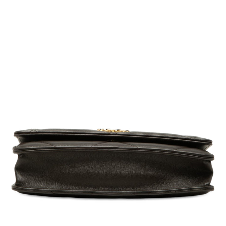 Matelassé 19 Wallet on Chain Cuir d'agneau Marron