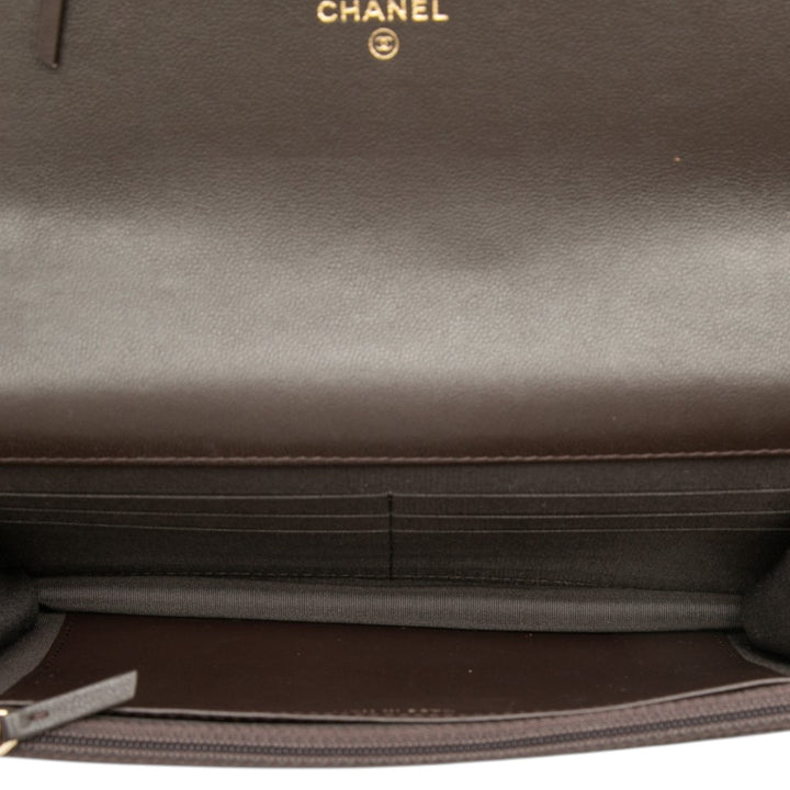 Matelassé 19 Wallet on Chain Cuir d'agneau Marron