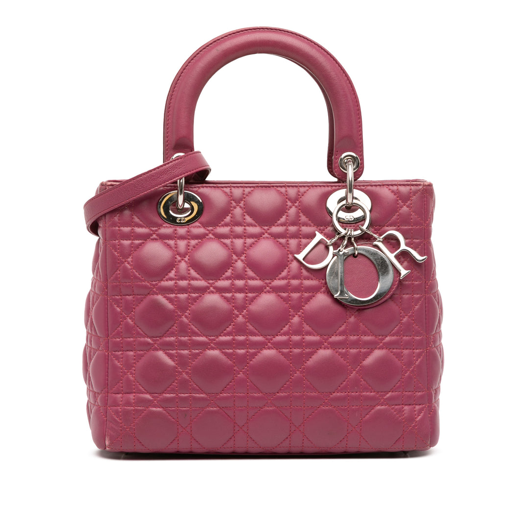 Dior Medium Cuir d’agneau Cannage Lady Dior Violet – GABY PARIS Authentique