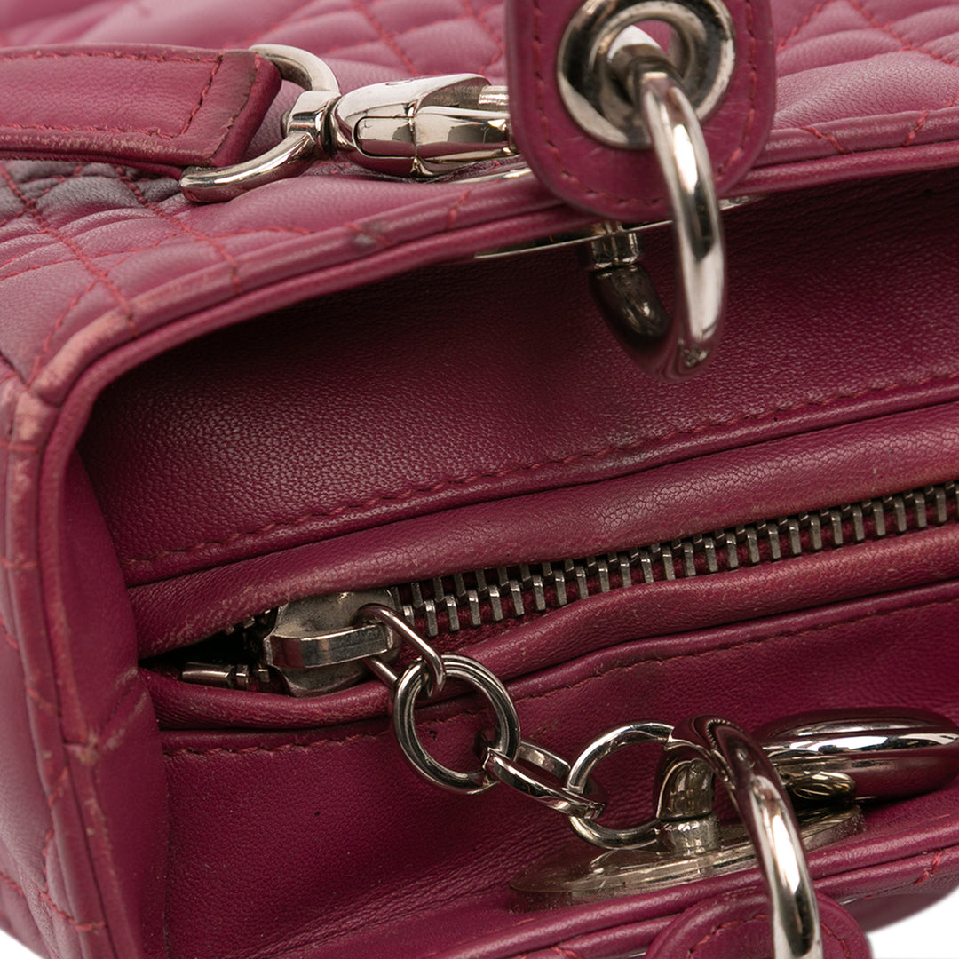 Dior Medium Cuir d’agneau Cannage Lady Dior Violet – GABY PARIS Authentique