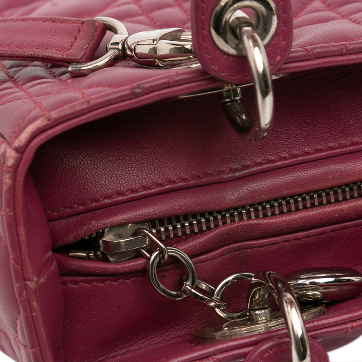 Dior Medium Cuir d’agneau Cannage Lady Dior Violet – GABY PARIS Authentique