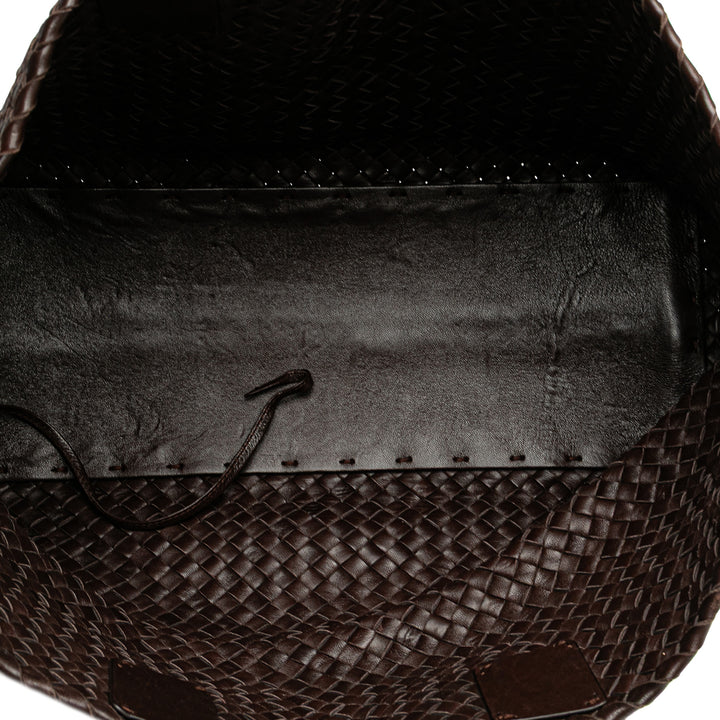 Bottega Veneta Medium Cuir d’agneau Intreccio Cabat Cabas Marron – GABY PARIS Authentique
