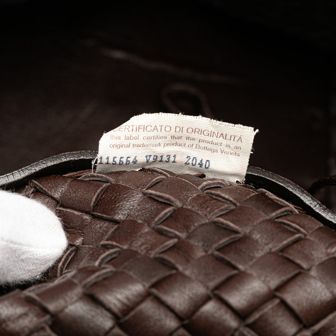 Bottega Veneta Medium Cuir d’agneau Intreccio Cabat Cabas Marron – GABY PARIS Authentique