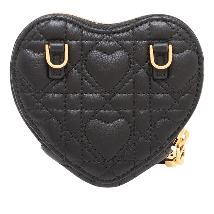 Dior DiorAmour Cuir de veau Cannage Caro Heart Pochette avec chaîne