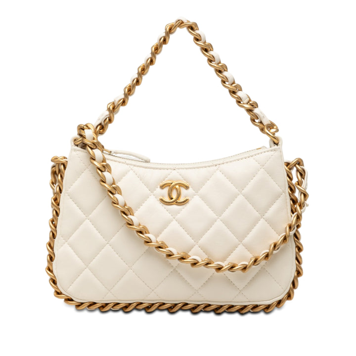 Chanel CC Matelassé Cuir d’agneau Trendy Sac rond à chaîne Hobo