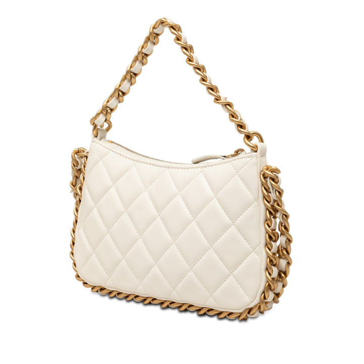 Chanel CC Matelassé Cuir d’agneau Trendy Sac rond à chaîne Hobo