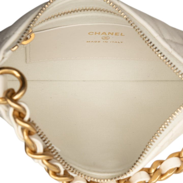 Chanel CC Matelassé Cuir d’agneau Trendy Sac rond à chaîne Hobo