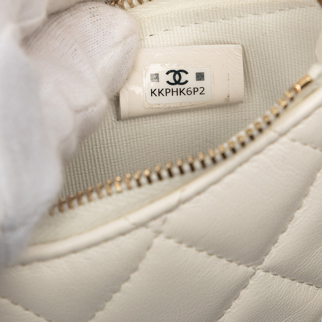 Chanel CC Matelassé Cuir d’agneau Trendy Sac rond à chaîne Hobo