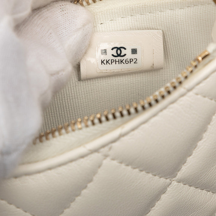 Chanel CC Matelassé Cuir d’agneau Trendy Sac rond à chaîne Hobo