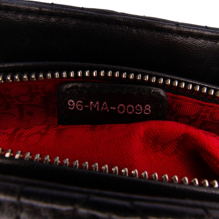 Medium Lambskin Cannage Lady Dior Black - Gaby Paris