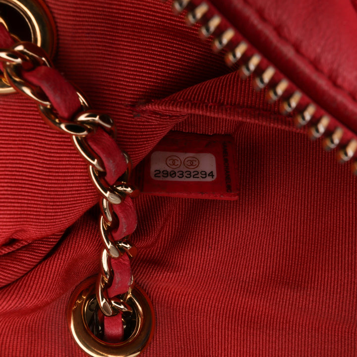 Quilted Lambskin Double Case with Chain Pink - Gaby Paris