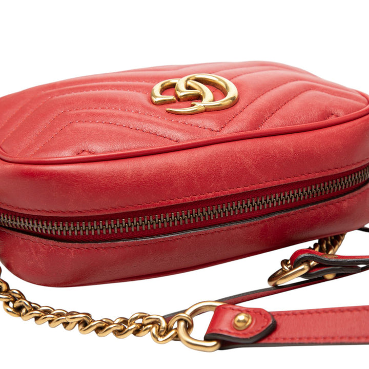 GG Marmont Matelasse Sac Mini Rouge