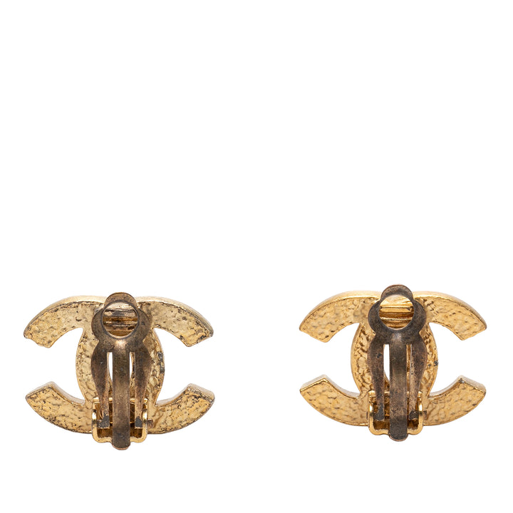 Chanel CC plaqué Strass À clip Boucles d'oreilles Métal