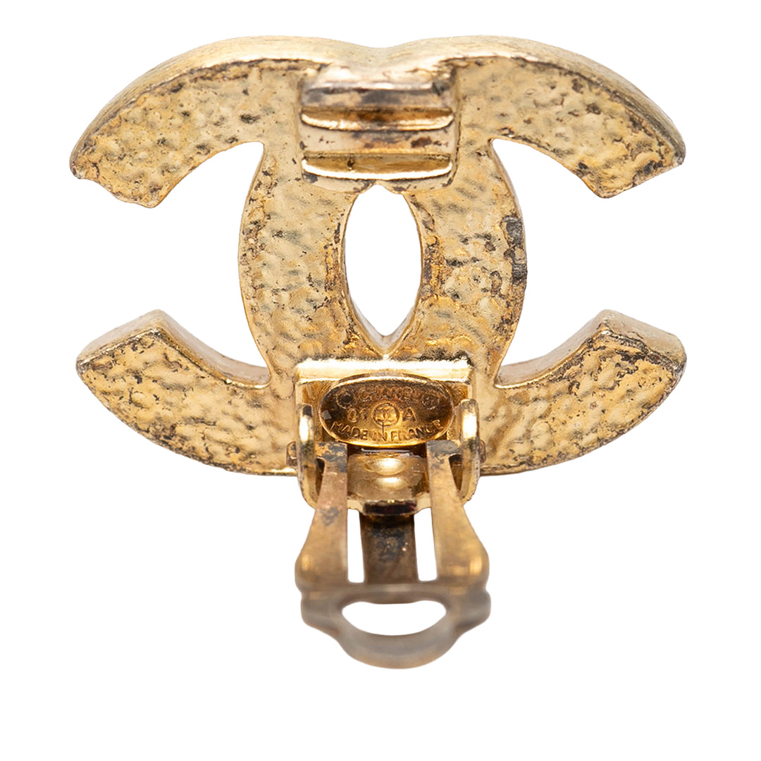 Chanel CC plaqué Strass À clip Boucles d'oreilles Métal