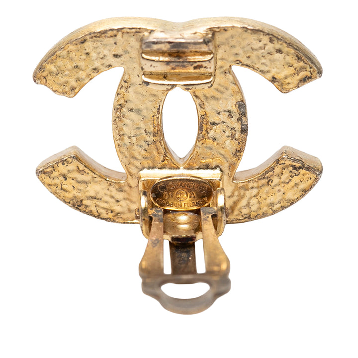 Chanel CC plaqué Strass À clip Boucles d'oreilles Métal