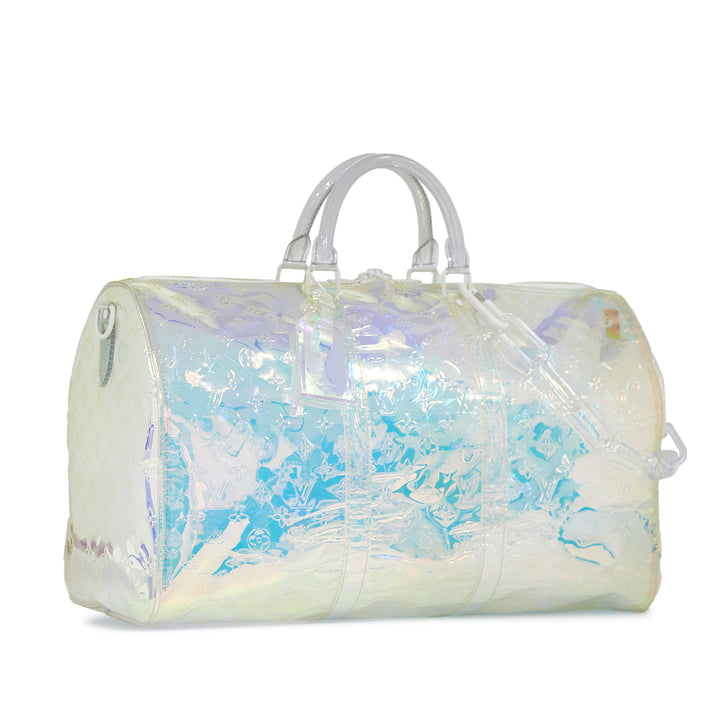 Monogram Prism Keepall Bandouliere 50 White - Gaby Paris