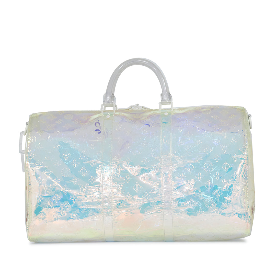 Monogram Prism Keepall Bandouliere 50 White - Gaby Paris