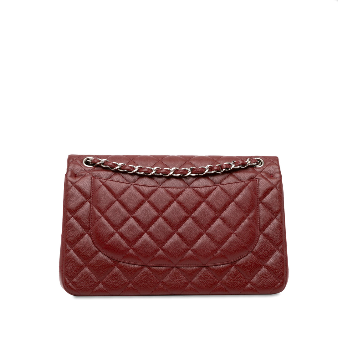 Jumbo Classic Caviar Double Flap Red - Gaby Paris