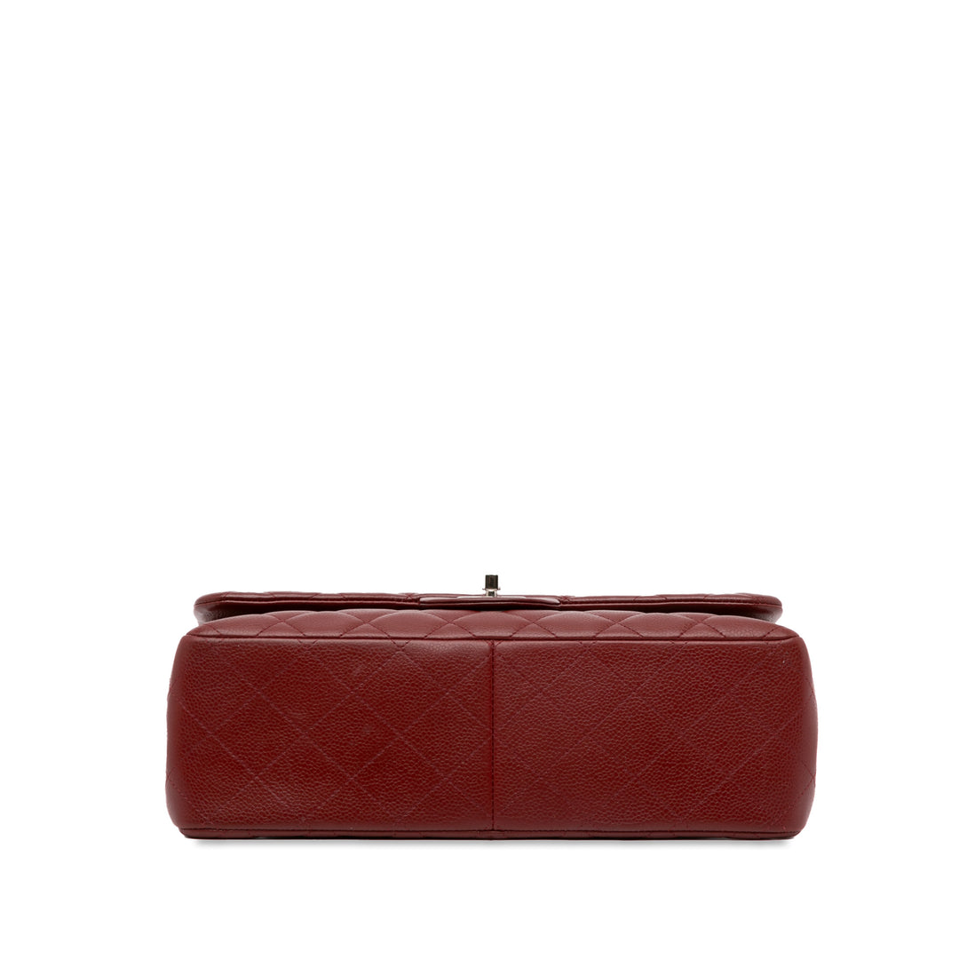 Jumbo Classic Caviar Double Flap Red - Gaby Paris