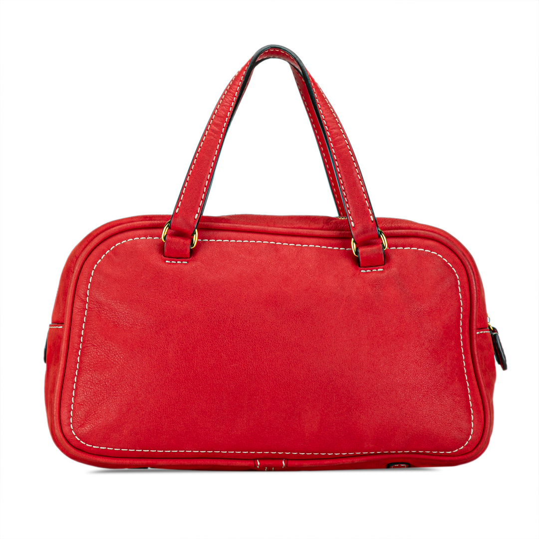 Leather Anagram Tassel Handbag Red - Gaby Paris