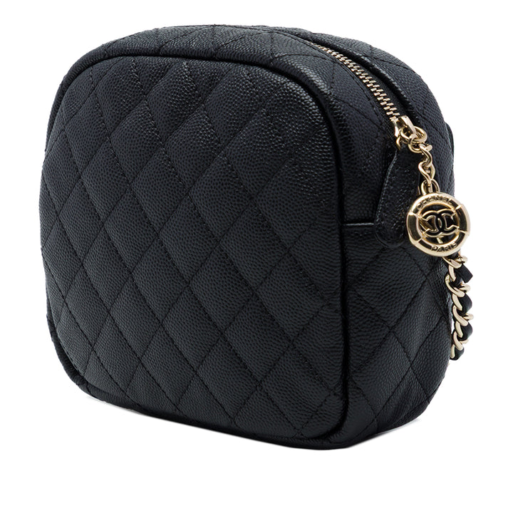 Chanel CC Matelassé Day Sac caméra Cuir caviar Noir – vue 2 – GABY PARIS