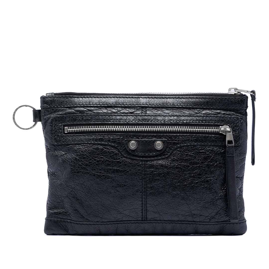 Balenciaga Cuir d’agneau Motocross Classic Clip S Pochette