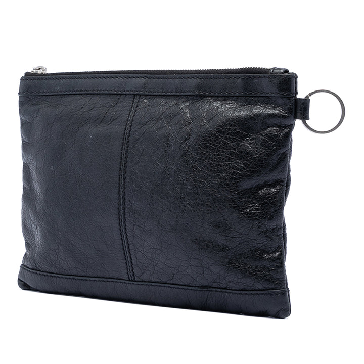 Balenciaga Cuir d’agneau Motocross Classic Clip S Pochette
