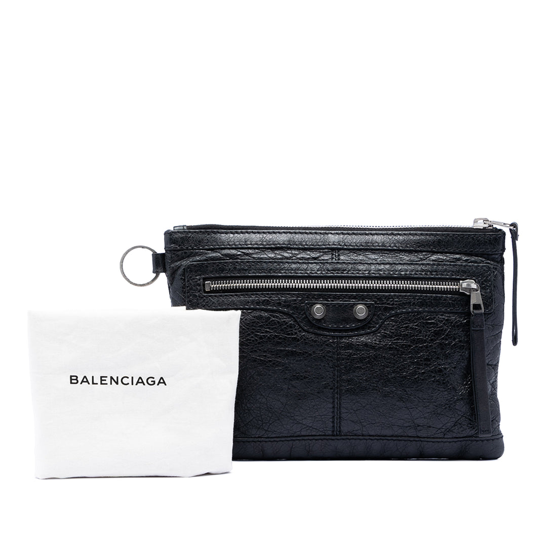 Balenciaga Cuir d’agneau Motocross Classic Clip S Pochette