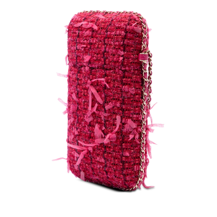 Chanel Tweed Sac rond à chaîne Phone Holder