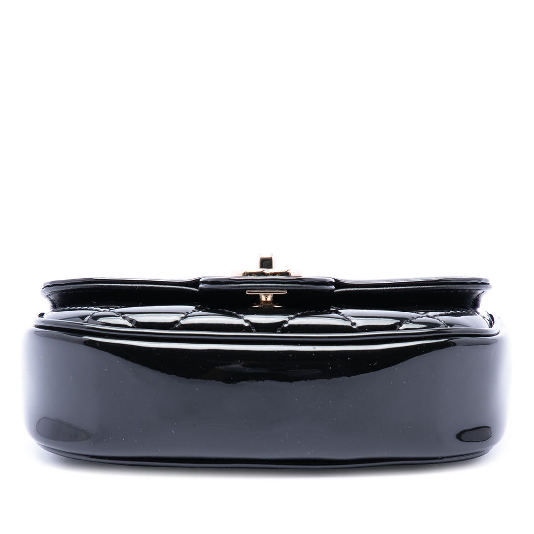 Chanel Mini CC Matelassé Cuir verni Simple rabat