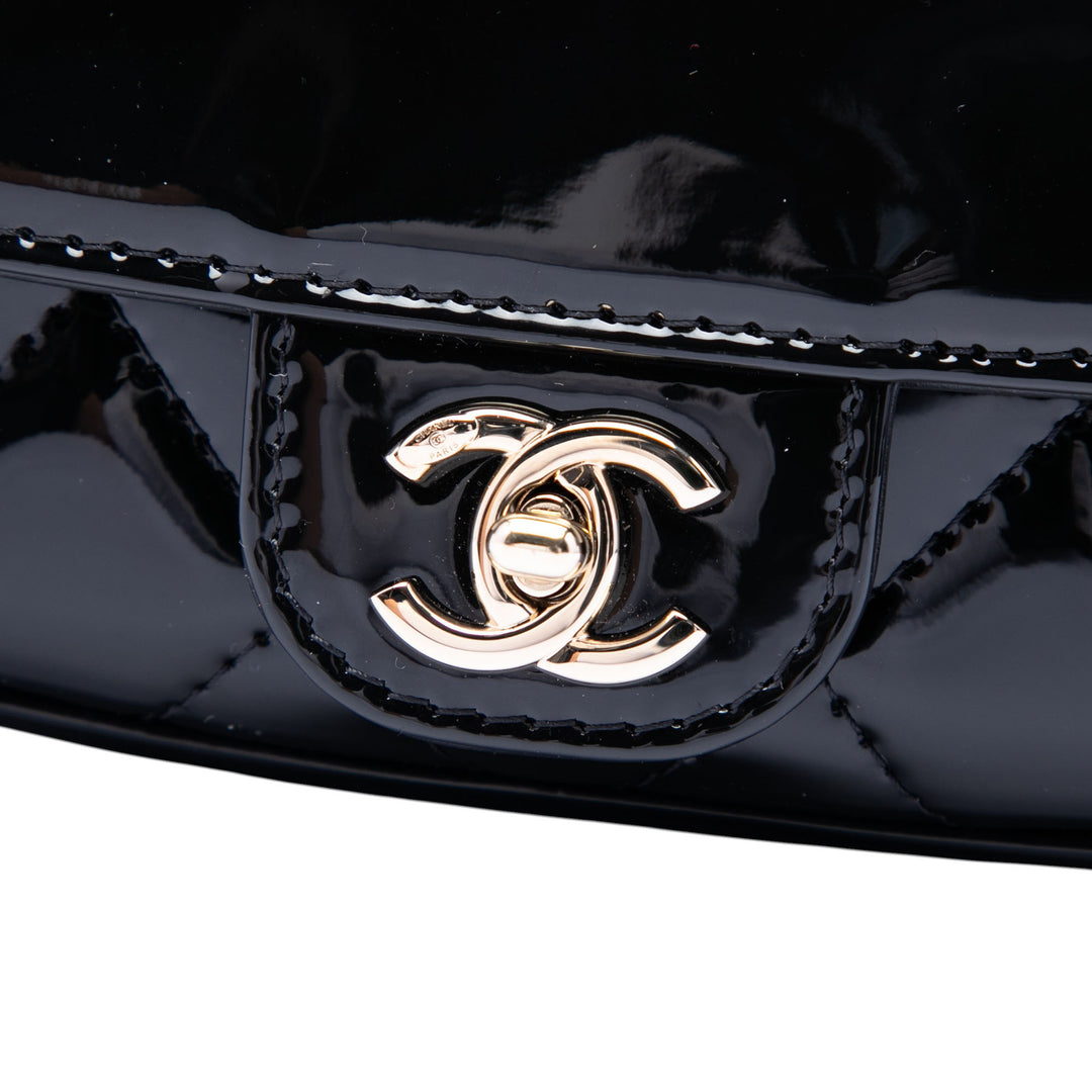 Chanel Mini CC Matelassé Cuir verni Simple rabat