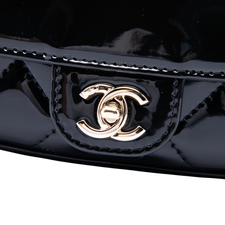 Chanel Mini CC Matelassé Cuir verni Simple rabat