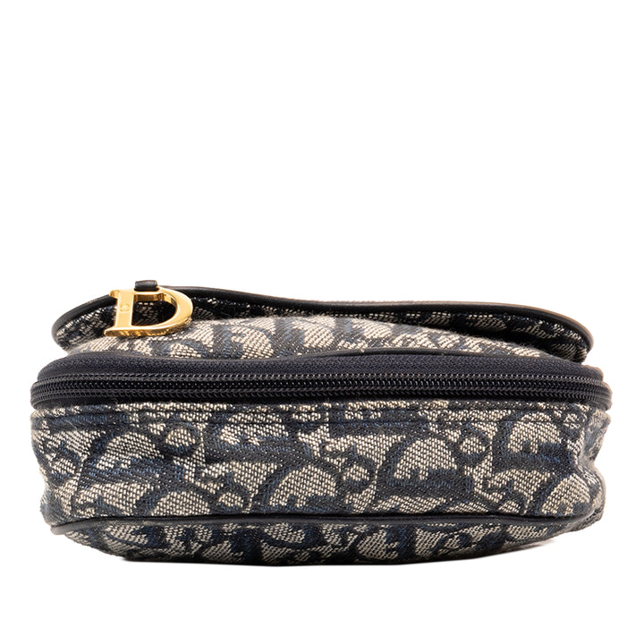 Dior Pochette Saddle Oblique Bleu – vue 3 – GABY PARIS