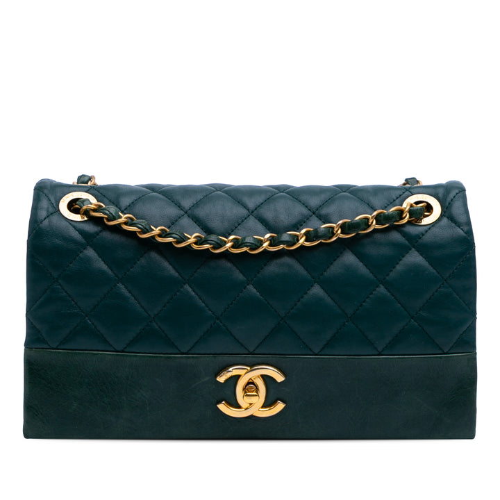 Medium Calfskin Soft Elegance Flap Green - Gaby Paris