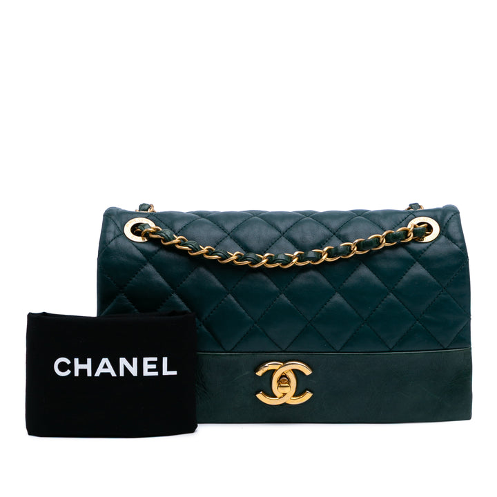 Medium Calfskin Soft Elegance Flap Green - Gaby Paris