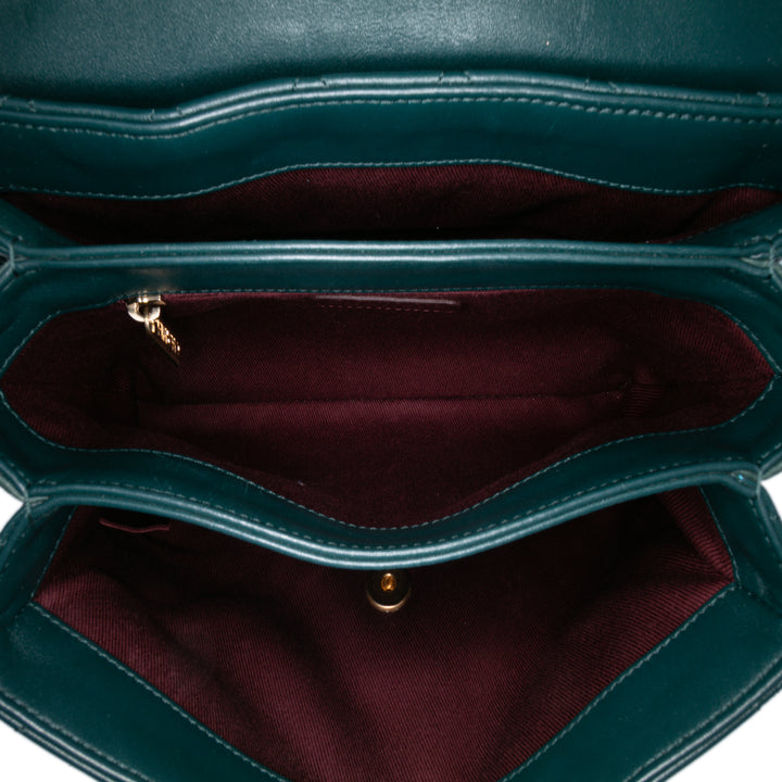 Medium Calfskin Soft Elegance Flap Green - Gaby Paris