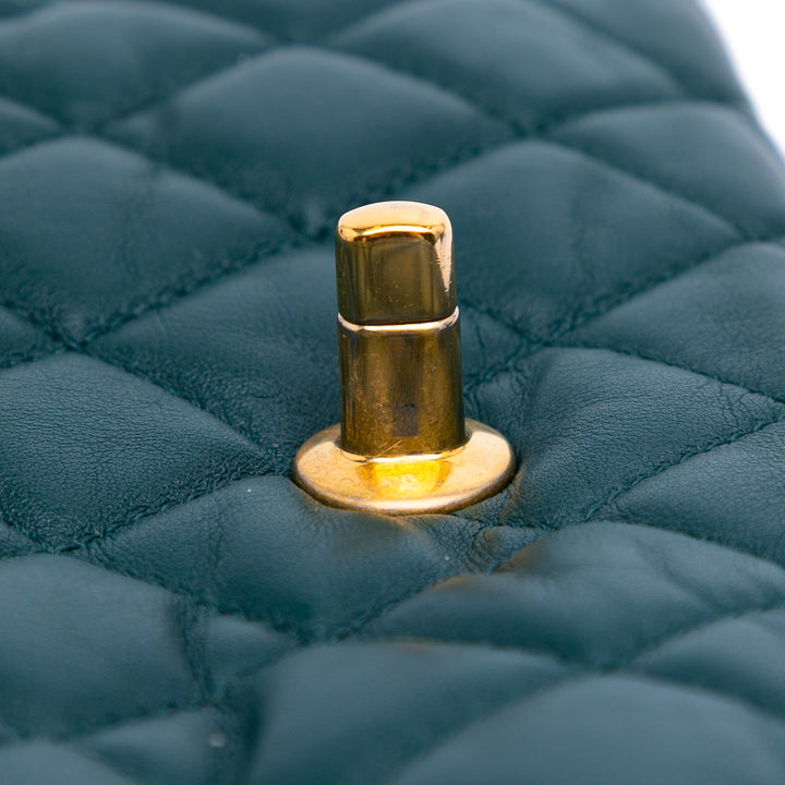 Medium Calfskin Soft Elegance Flap Green - Gaby Paris