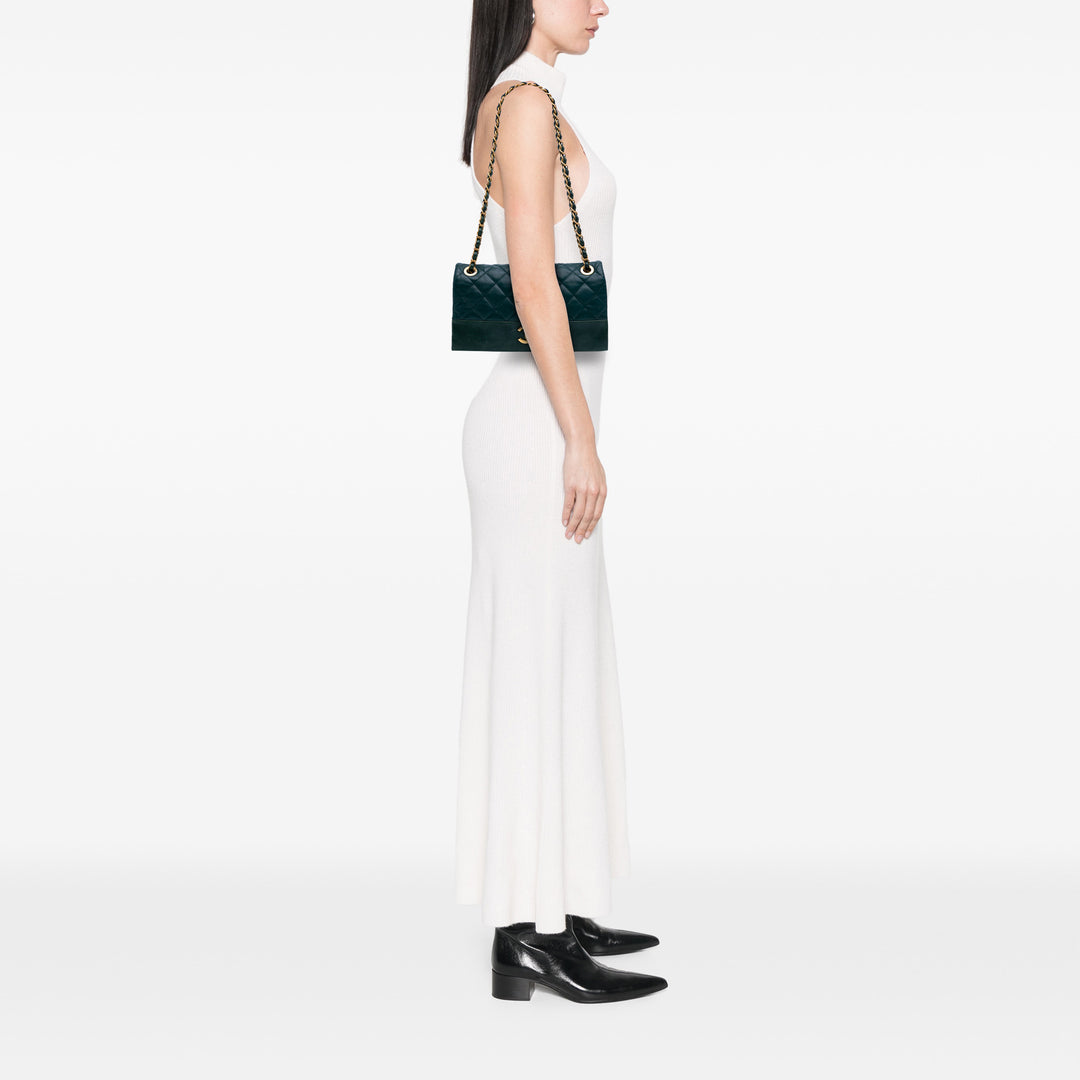 Medium Calfskin Soft Elegance Flap Green - Gaby Paris