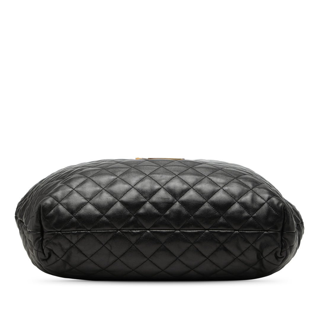 Saint Laurent Matelassé Icare Cabas Maxi Cuir d'agneau Noir