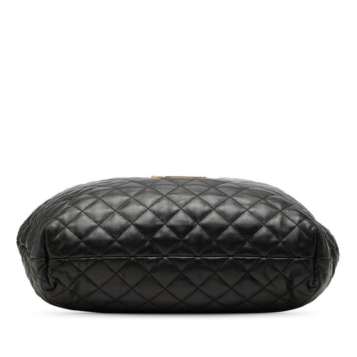 Saint Laurent Matelassé Icare Cabas Maxi Cuir d'agneau Noir