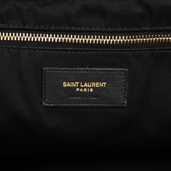 Saint Laurent Matelassé Icare Cabas Maxi Cuir d'agneau Noir