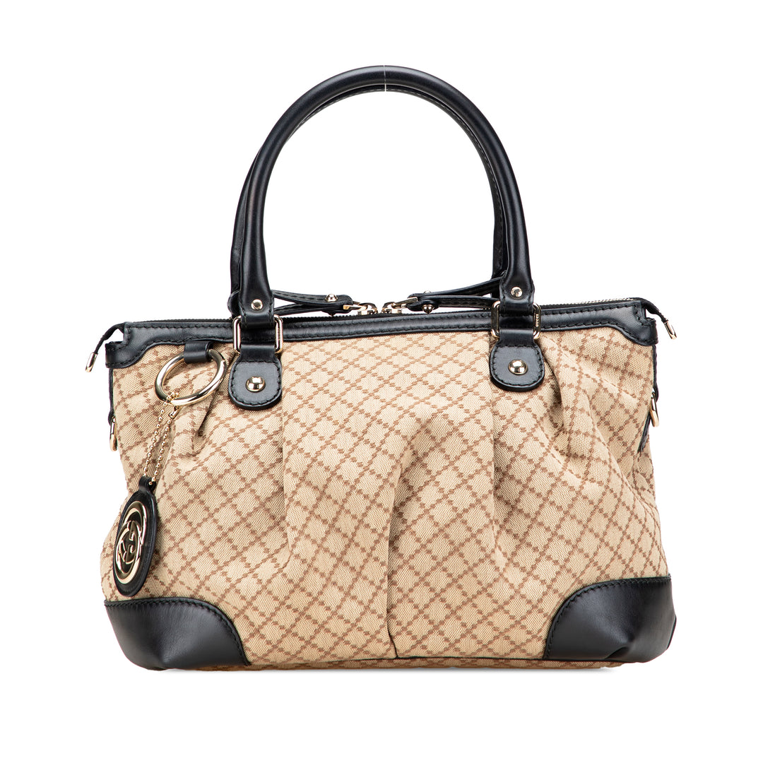 Diamante Canvas Sukey Satchel Brown - Gaby Paris