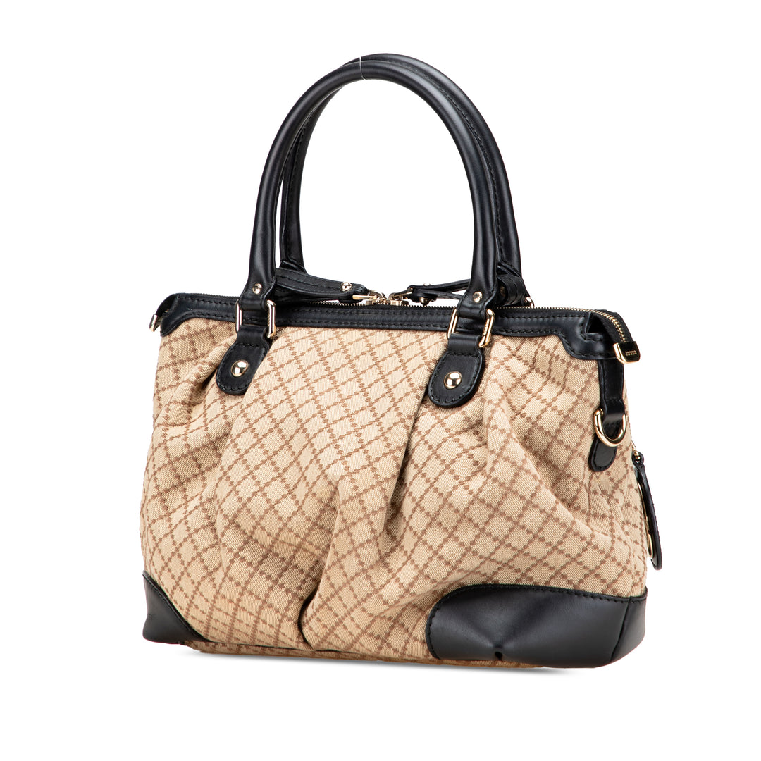 Diamante Canvas Sukey Satchel Brown - Gaby Paris