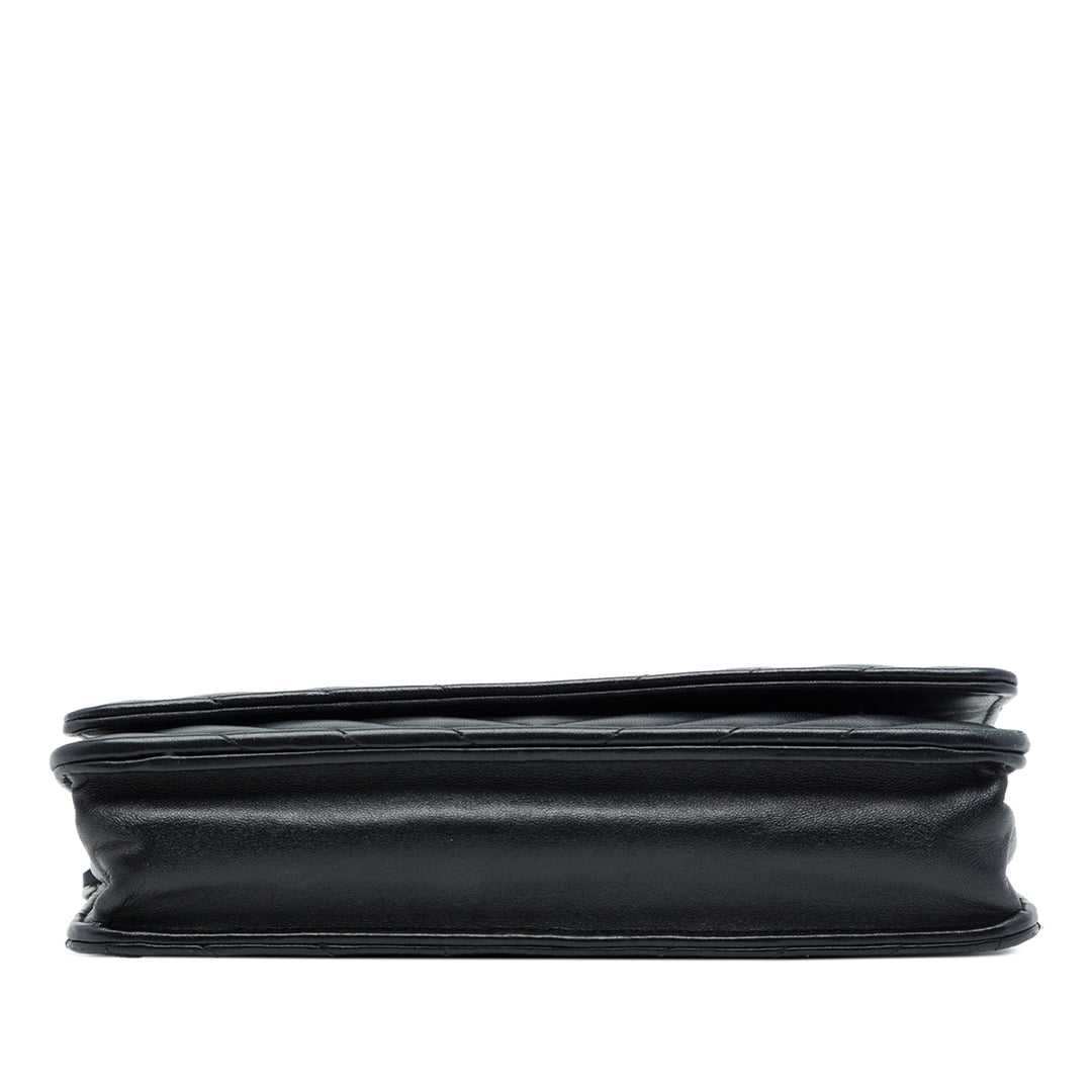 Chanel CC Chevron Wallet on Chain Cuir d'agneau Noir – vue 3 – GABY PARIS