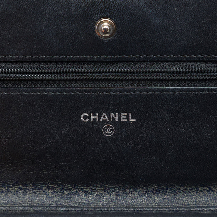 Chanel CC Chevron Wallet on Chain Cuir d'agneau Noir – vue 5 – GABY PARIS