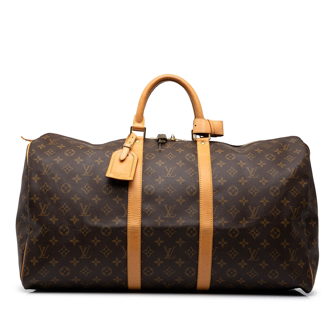 Louis Vuitton Sac de voyage Keepall 55 Monogram Marron – vue principale – GABY PARIS