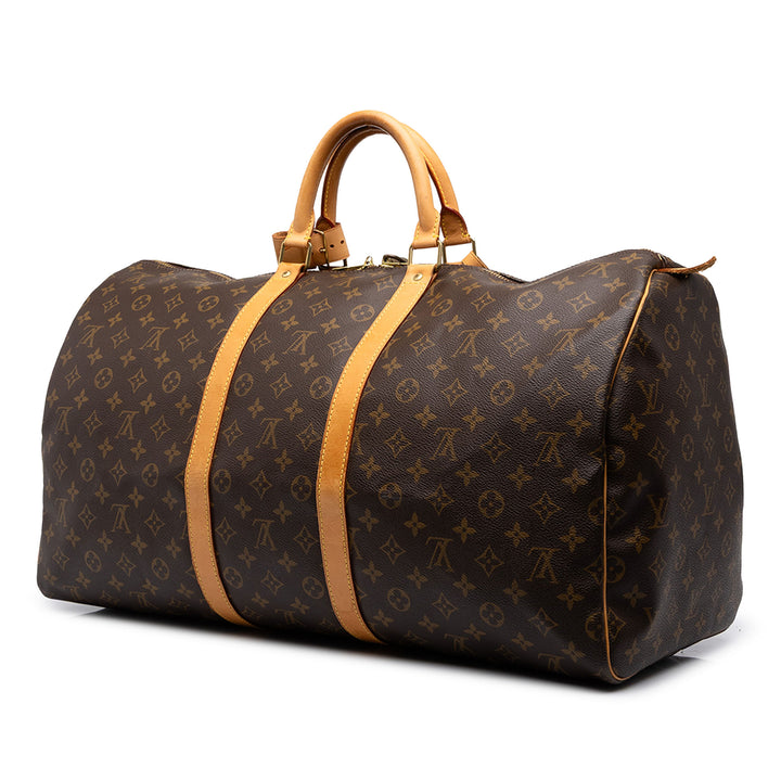 Louis Vuitton Sac de voyage Keepall 55 Monogram Marron – vue 2 – GABY PARIS